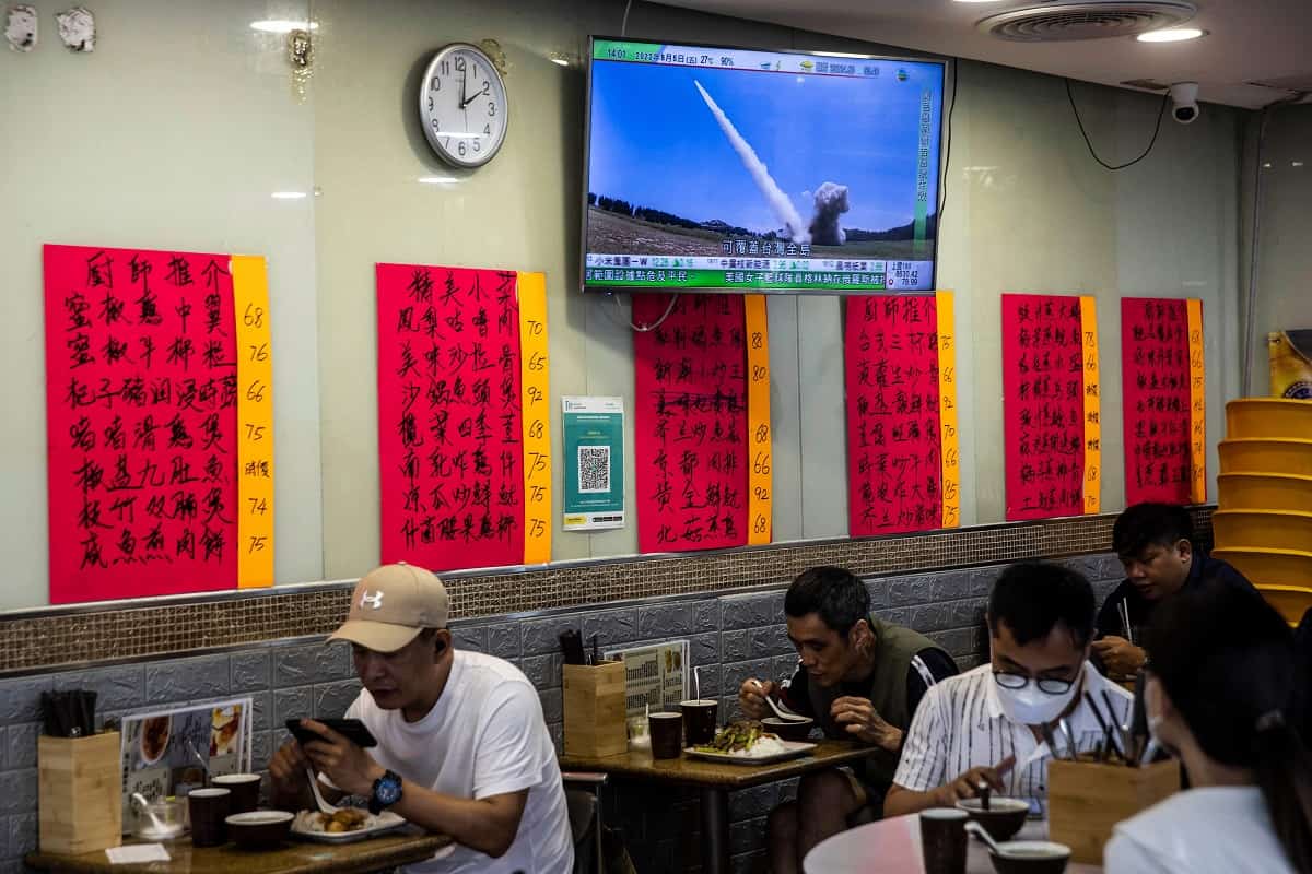 Hong Kong during Taiwan missile test